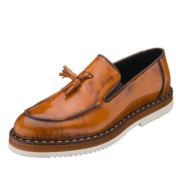 Costo Shoes ALP76 Taba Açma Deri Hafif Rahat Eva Taban Rahat Geniş Kalıp Premium SerisiErkek Klasik Ayakkabılar