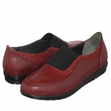 Costo Shoes DRL7019 Bordo 4 Mevsim Gündelik Rahat Geniş Kalıp Büyük Numara Kadın Ayakkabısı