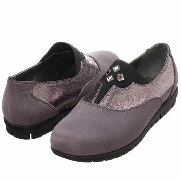 Costo Shoes DRL7033 Gri Süet Gündelik Rahat Geniş Kalıp 4 Mevsim Büyükl Numara Kadın Ayakkabısı