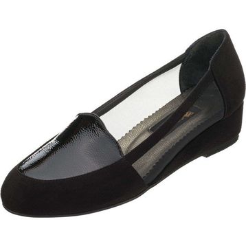 Costo Shoes K8518 41-42-43-44 Siyah Süet Rugan Detaylı Fileli Feta Özel Seri Büyük Numara Kadın Ayakkabı