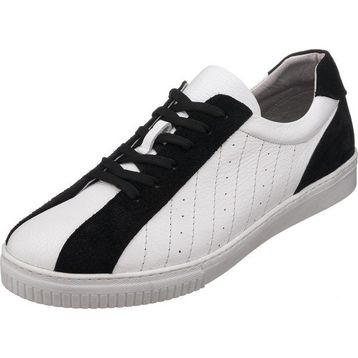 Costo Shoes Kaan-01 Beyaz Deri Siyah Süet Erkek Spor Ayakkabı