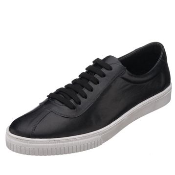 Costo Shoes Kaan-05 Siyah Dana Derisi Büyük Numara Rahat Geniş Kalıp Şık Yeni Sezon Deri Spor Ayakkabı