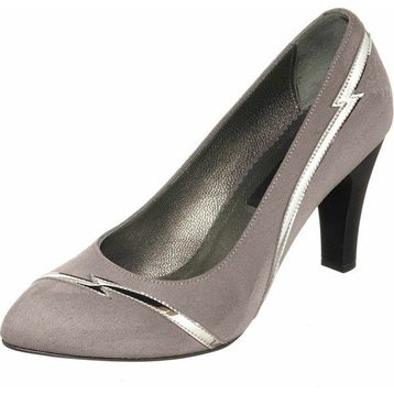 Costo Shoes KDR1001 Gri Süet Rahat Geniş Kalıp Büyük Numara Kadın Ayakkabı