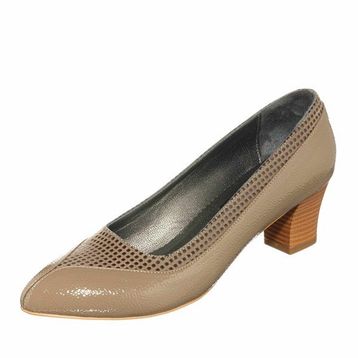 Costo Shoes KDR1207 Vizon Rugan Rahat Geniş Kalıp Özel Seri Büyük Numara Kadın Ayakkabısı