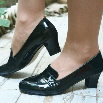 Costo Shoes KDR1266 Siyah Rugan Rahat Geniş Kalıp Özel Seri Büyük Numara Kadın Ayakkabısı