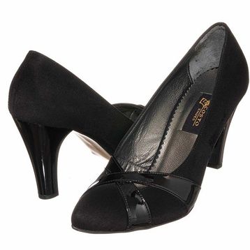 Costo Shoes KDR1869 Siyah Rahat Geniş Kalıp Yeni Model Büyük Süet Kadın Topuklu Ayakkabı
