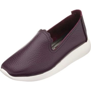 Costo Shoes N0609 Bordo Soft Deri Çok Hafif Yumuşak Ortopedik Taban Büyük Numara Kadın Ayakkabı