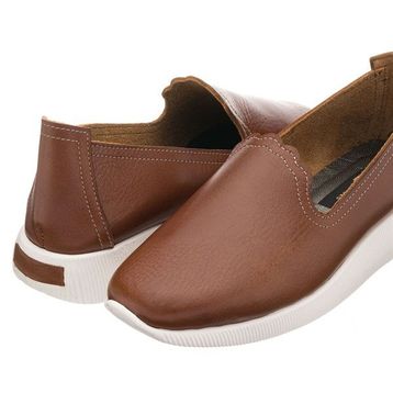 Costo Shoes N0609 Kahverengi Soft Deri Çok Hafif Yumuşak Ortopedik Taban Büyük Numara Kadın Ayakkabı