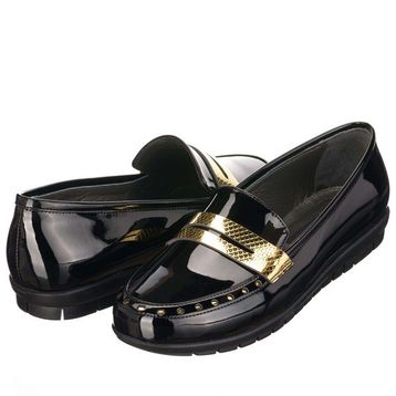 Costo Shoes NR1522 41-42-43-44 Siyah Rugan Şık Rahat Kullanıma Uygun Konfort Büyük Numara Kadın Ayakkabı