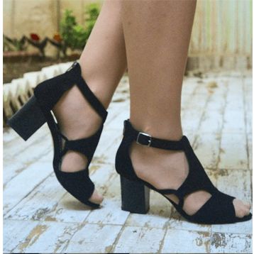 Costo Shoes NR1632 Siyah Süet Rahat ve Geniş Kalıp Özel Seri Kadın Büyük Numara Ayakkabı