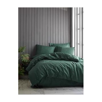 Cotton Box 100x100 cm Hexa Yeşil Jakarlı Saten Çift Kişilik Nevresim Takımı