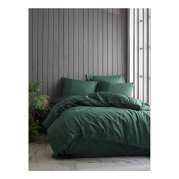 Cotton Box 100x100 cm Hexa Yeşil Jakarlı Saten Çift Kişilik Nevresim Takımı