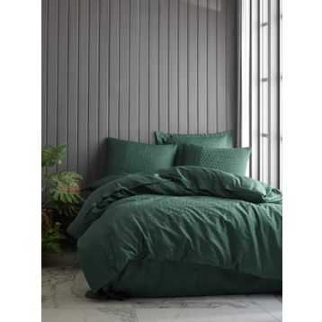 Cotton Box 100x100 cm Hexa Yeşil Jakarlı Saten Çift Kişilik Nevresim Takımı
