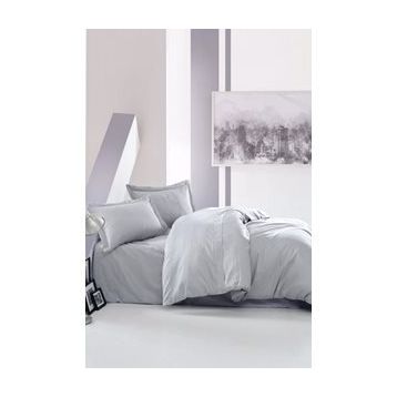 Cotton Box 1182000027052 Elegant Saten Gri Çift Kişilik Nevresim Takımı