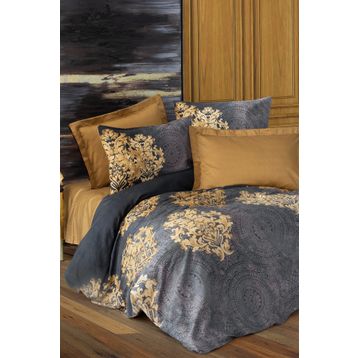 Cotton Box 200x220 cm Jadira Bej Çift Kişilik Saten Nevresim Takımı