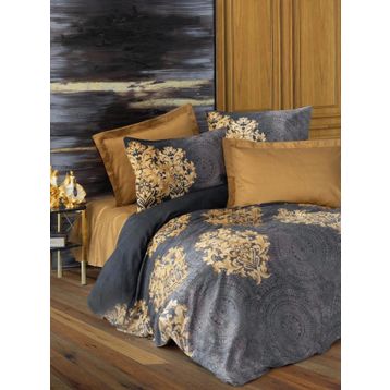 Cotton Box 200x220 cm Jadira Bej Çift Kişilik Saten Nevresim Takımı