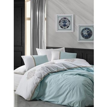 Cotton Box Brode Ranforce Carel Mint Nevresim Takımı