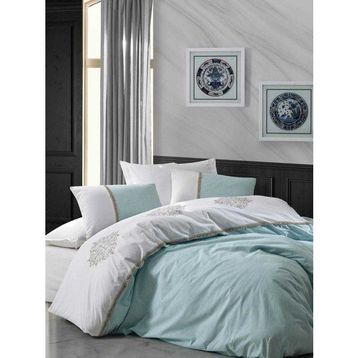 Cotton Box Brode Ranforce Carel Mint Nevresim Takımı