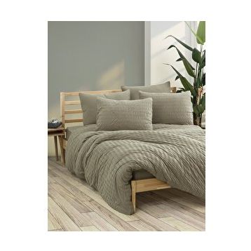 Cotton Box Crepe Penye Vizon Lastikli Çift Kişilik Çarşaflı Nevresim Takımı