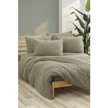 Cotton Box Crepe Penye Vizon Lastikli Çift Kişilik Çarşaflı Nevresim Takımı