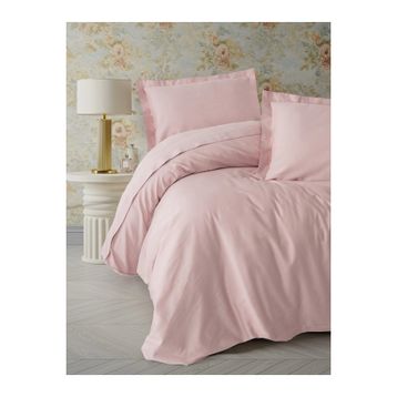 Cotton Box CTN-EGT-STP-STN-C-K-N-T-PUDRA Elegant Stipe Saten Pudra Çift Kişilik Nevresim Takımı