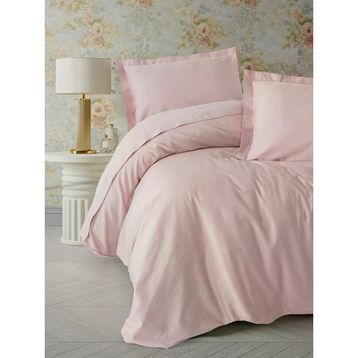 Cotton Box CTN-EGT-STP-STN-C-K-N-T-PUDRA Elegant Stipe Saten Pudra Çift Kişilik Nevresim Takımı