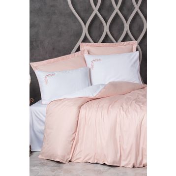 Cotton Box Elite Melinda Pembe Saten Çift Kişilik 200x220 cm Nevresim Takımı