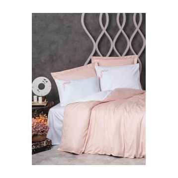 Cotton Box Elite Melinda Pembe Saten Çift Kişilik 200x220 cm Nevresim Takımı