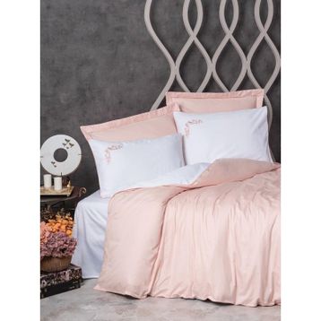 Cotton Box Elite Melinda Pembe Saten Çift Kişilik 200x220 cm Nevresim Takımı