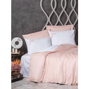 Cotton Box Elite Melinda Pembe Saten Çift Kişilik 200x220 cm Nevresim Takımı