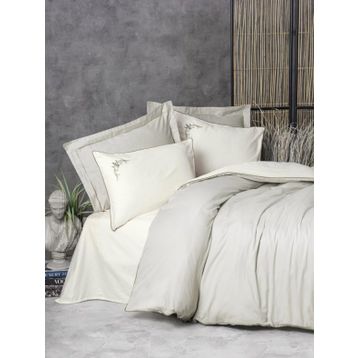 Cotton Box Elite Teresa Bej Saten Çift Kişilik 200x220 cm Nevresim Takımı