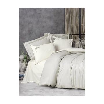 Cotton Box Elite Teresa Bej Saten Çift Kişilik 200x220 cm Nevresim Takımı