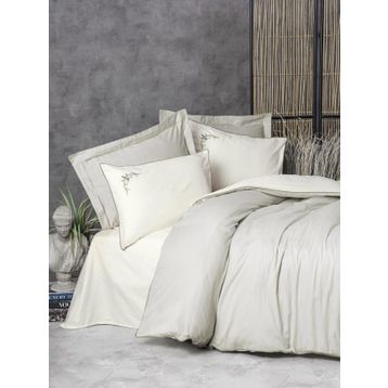 Cotton Box Elite Teresa Bej Saten Çift Kişilik 200x220 cm Nevresim Takımı