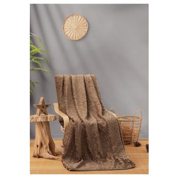 Cotton Box Embos Cappuccino Çift Kişilik Battaniye