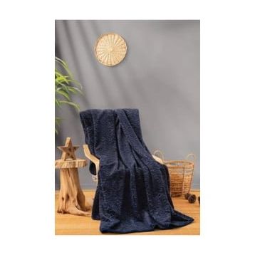 Cotton Box Embos Lacivert Çift Kişilik Battaniye