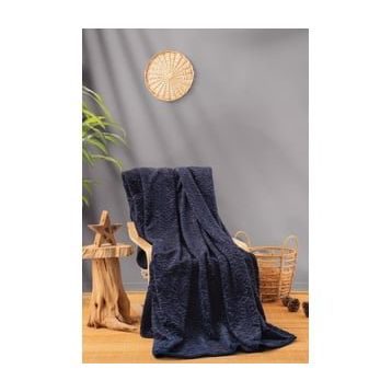 Cotton Box Embos Lacivert Çift Kişilik Battaniye