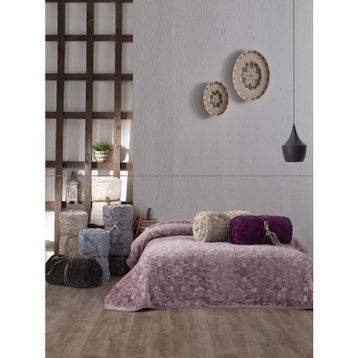 Cotton Box Emboss Gül Kurusu Çift Kişilik Battaniye