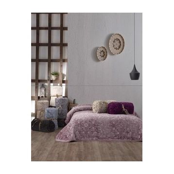 Cotton Box Emboss Gül Kurusu Çift Kişilik Battaniye
