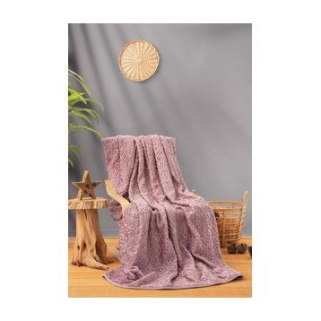 Cotton Box Emboss Gül Kurusu Çift Kişilik Battaniye