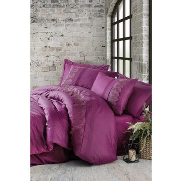 Cotton Box Enzo Mürdüm Brode Ranforce Çift Kişilik Nevresim Takımı