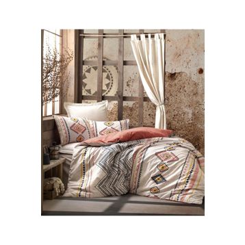 Cotton Box Etnich 100x100 cm Çift Kişilik Felix Kiremit Nevresim Takımı