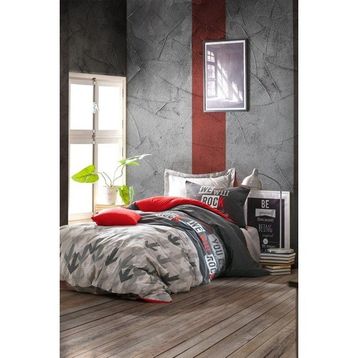 Cotton Box Genç Odası Rock Kırmızı Tek Kişilik Nevresim Takımı
