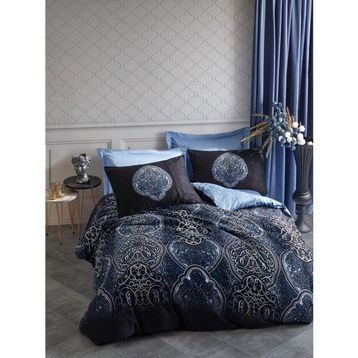 Cotton Box Glory Satin Line Mavi Çift Kişilik Nevresim Takımı