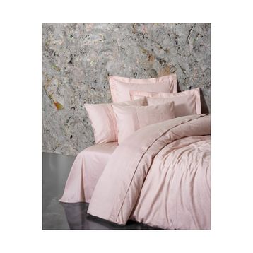 Cotton Box Jana Pudra Jakarlı Saten Çift Kişilik Nevresim Takımı