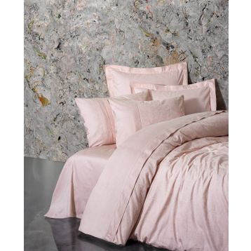 Cotton Box Jana Pudra Jakarlı Saten Çift Kişilik Nevresim Takımı