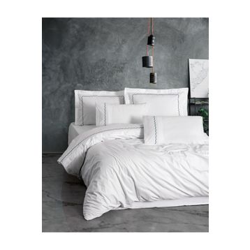 Cotton Box Josina Beyaz Classic Çift Kişilik 200x220 cm Nevresim Takımı