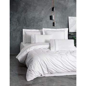 Cotton Box Josina Beyaz Classic Çift Kişilik 200x220 cm Nevresim Takımı