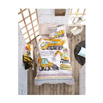 Cotton Box Junior Track Turkuaz Lastikli Çarşaflı Tek Kişilik Nevresim Takımı