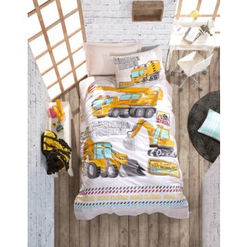 Cotton Box Junior Track Turkuaz Lastikli Çarşaflı Tek Kişilik Nevresim Takımı