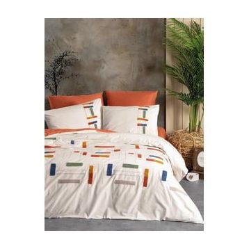 Cotton Box Katy Tarçın Puff Nakışlı Ranforce Çift Kişilik Nevresim Takımı